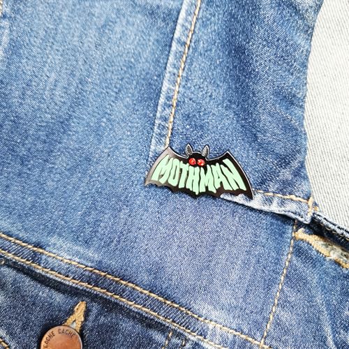 Image of Cute Enamel Pins Halloween Brooches Pins for Women, Punk Gothic Animal Bat Mothman Enamel Pins, Backpack Hat Clothes Jewelry Brooch Metal Lapel Pin Accessories