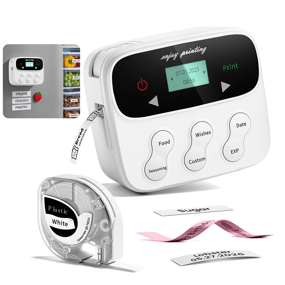 Phomemo F12 Magnetic Label Maker for Fridge: No APP Label Printer