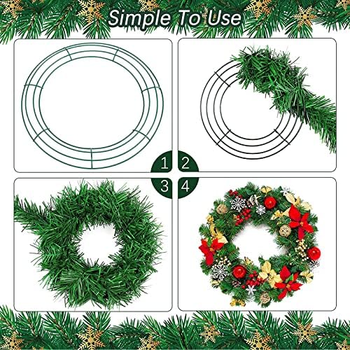 2 Pack Christmas Wire Wreath Rings 16 inch Metal Wreath Frame - 40cm Large Round Wire Wreath Frame for Christmas Wreath Making Rings Base, Wedding Garland Ring, Garden, Home Deco Supplies DIY Crafts