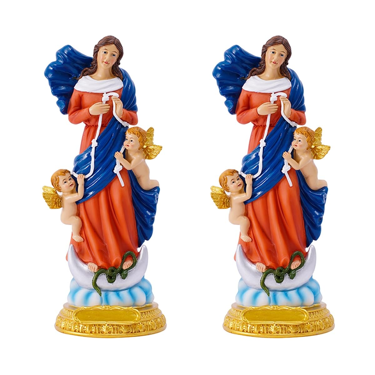Figurine Vierge en résine durable aux détails sculptés et soignés