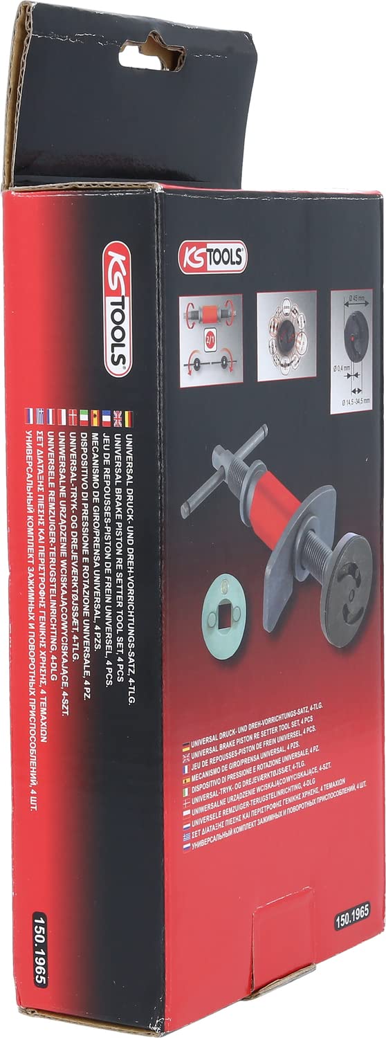 KS Tools 150.1965 Universal Bremskolben-Rückstell-Werkzeug-Satz, 4-tlg, Farbig