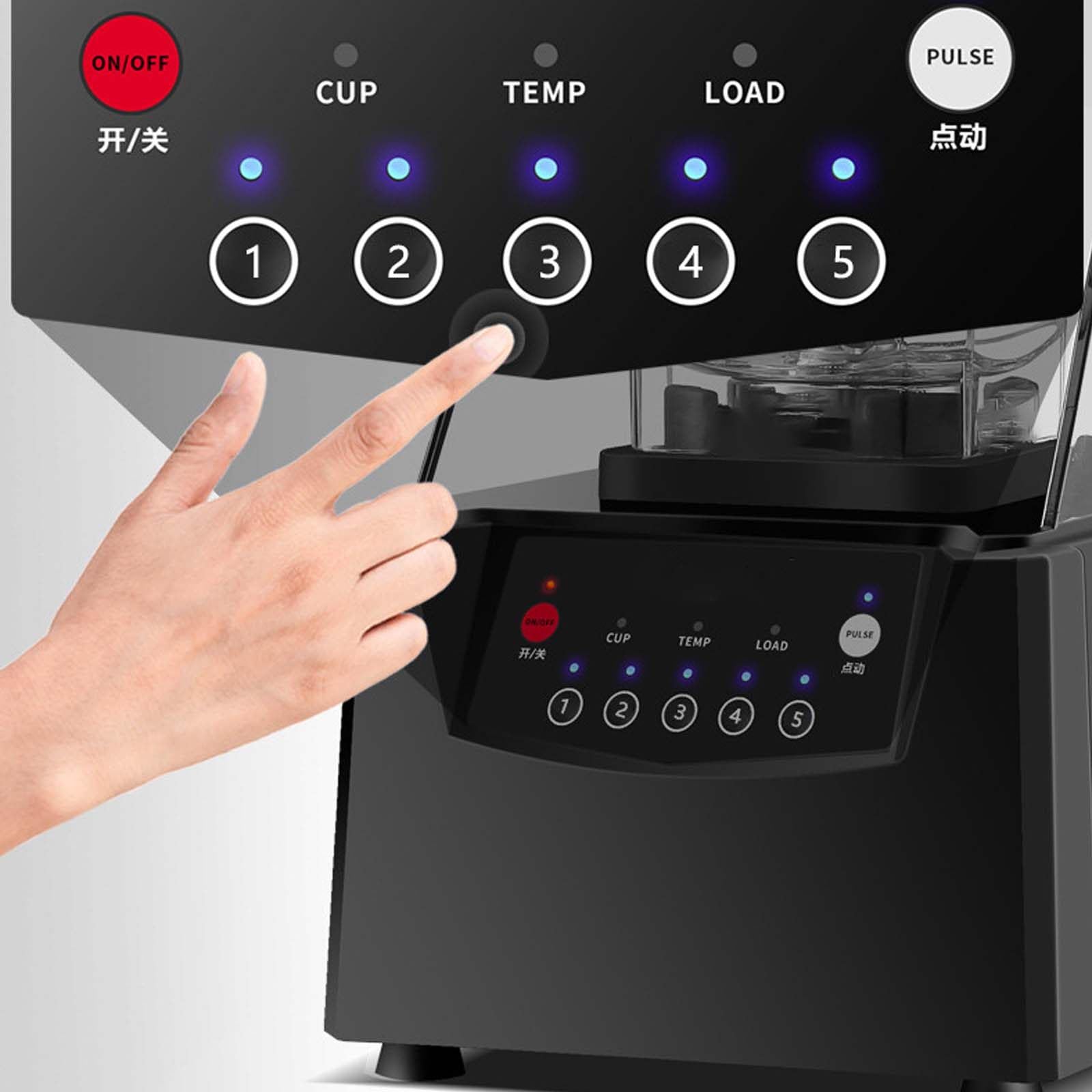 Komercyjny blender z osłoną dźwiękoszczelną, moc 2600 W, pojemność 0,48 Gal, 5 ustawień czasu, zdejmowane ostrza do smoothie, owoców, warzyw w kuchni lub restauracji