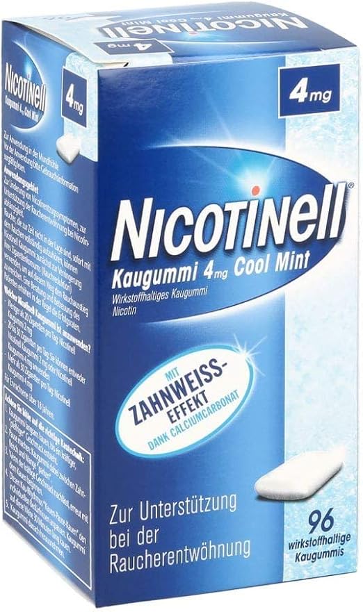 Nicotinell Kaugummi Cool Mint 4 Mg 96 St Kaugummi : Amazon.de: Drogerie &  Körperpflege