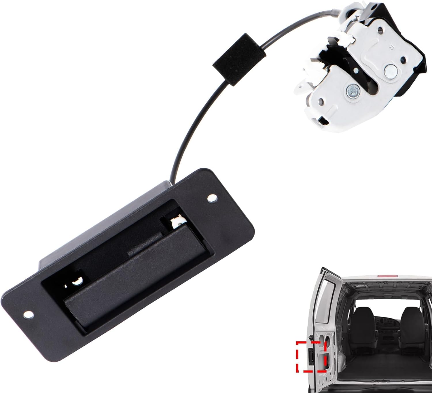 Rear Left Side Cargo Door Lock Latch Assembly Compatible with 1992-2019 Ford E150 E250 E350 E450 E-550 - Replaces# 8C2Z15431A03A,6C2Z-15431A03-AA