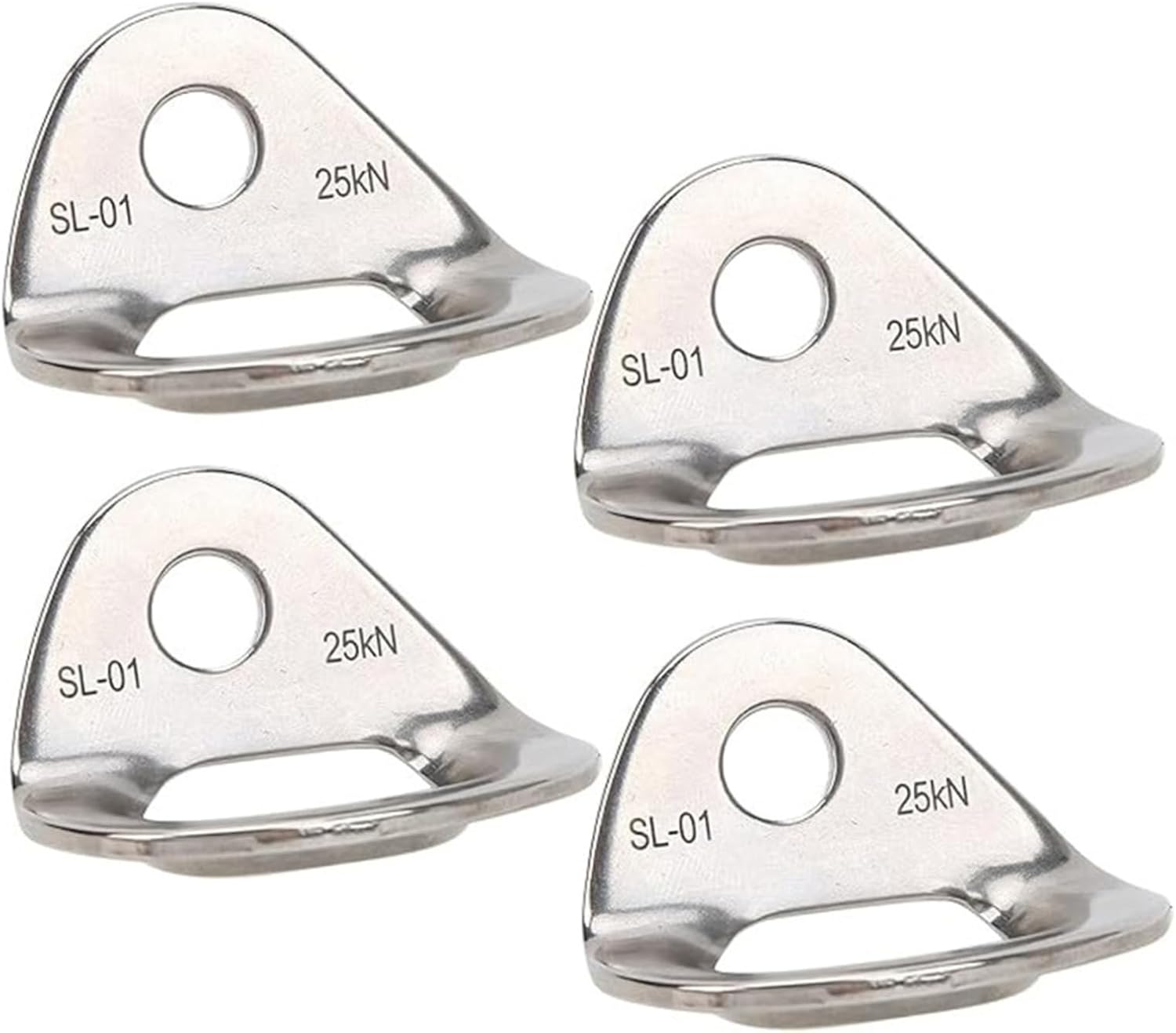 4Pcs Climbing Wall Hanger/Anchor/Tiedown for 3/8" Screw/Bolt Ideal for Rock Climbing and Home Gyms, Hammocks, Trailer Tie-Downs. Robust, Load-Bearing Steel Tie-Off