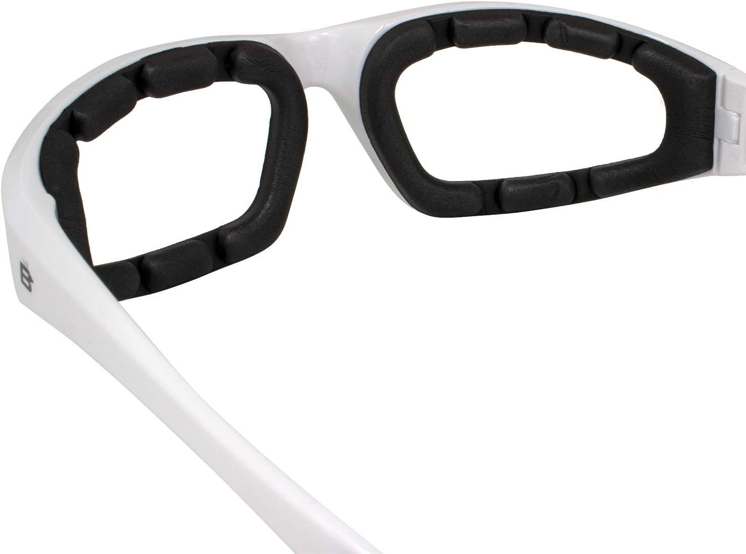 Motorcycle Riding Glasses Clear Lenses with Foam Padding, White Frame and Carry Bag - Image 5
