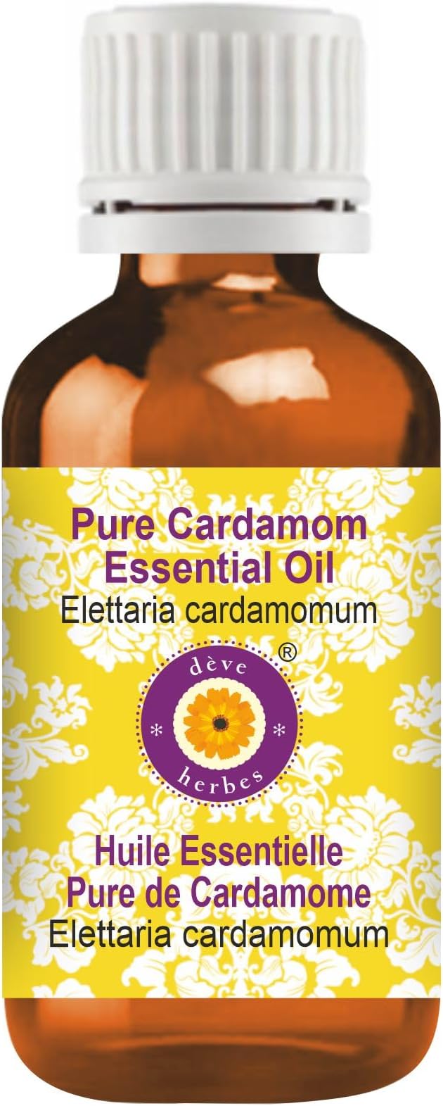 – Deve Herbes Pure Cardamom Essential Oil (Elettaria cardamomum) Steam Distilled 5ml (0.16 oz)