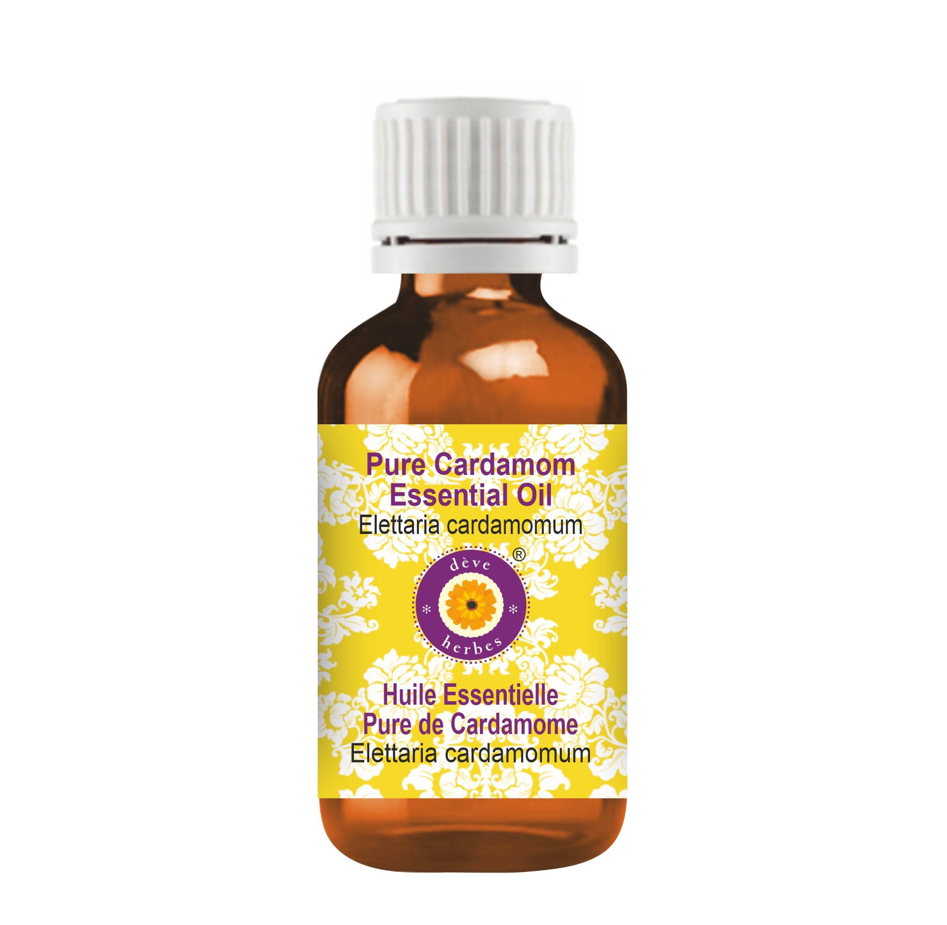 Deve Herbes Pure Cardamom Essential Oil (Elettaria cardamomum) Steam Distilled 5ml (0.16 oz)