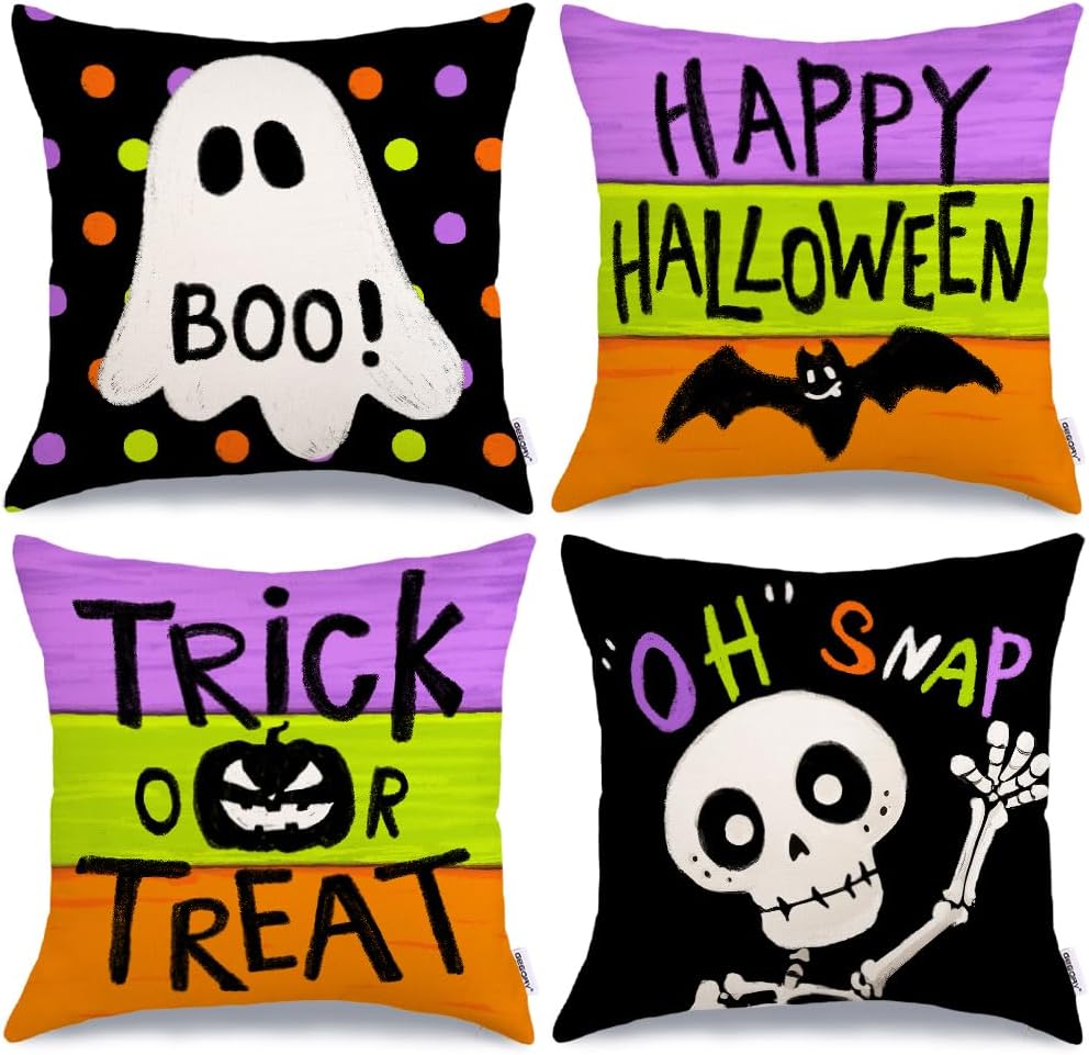 Aazon.co: ZKZ Halloween Pillow Covers,18x18 Inch Set Of 2 Yellow