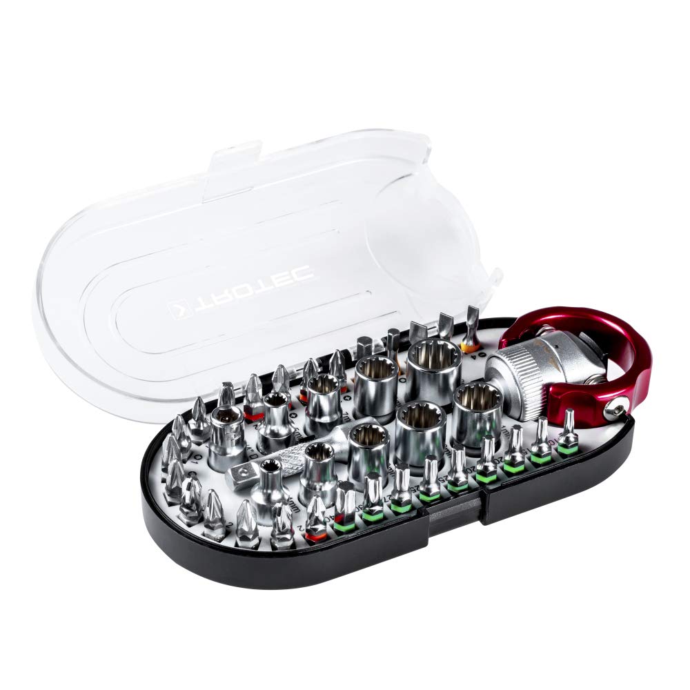 TROTEC Juego de Llaves de Vaso de 1/4, Bihexagonales y Puntas ...