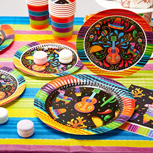 Joyin 82Pcs Fiesta Tableware Set, Mexican Party Supplies Packs For Cinco De Mayo Table Decorations, Fiest Themed Dessert Plates Fiesta Party Napkins Forks, Carnivals Event, Dia De Muertos Festivals #TOP5