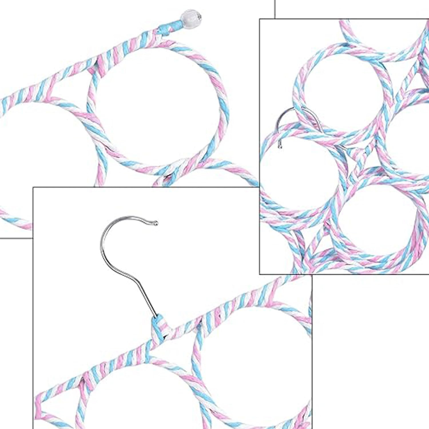 Porta Sciarpe con 28 Fori, Organizzatore Sciarpe, Pieghevole Leggero Ganci Per Scialli, Gruccia a Anelli Porta Sciarpa, Portacravatte Da Armadio, Multifunzionale Appendiabiti Per Cravatte, Cinture