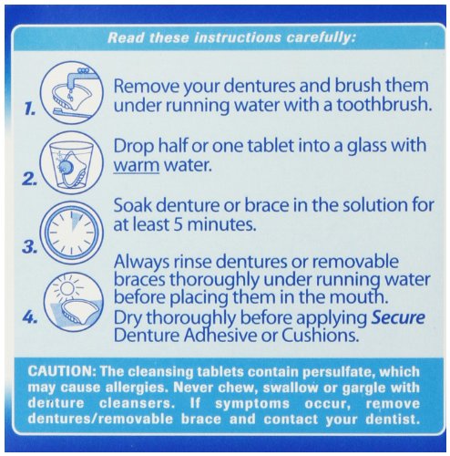 Denture Cleanser 32 Tab By Secure Denture Adhesive (1 Each) - Thumbnail 3