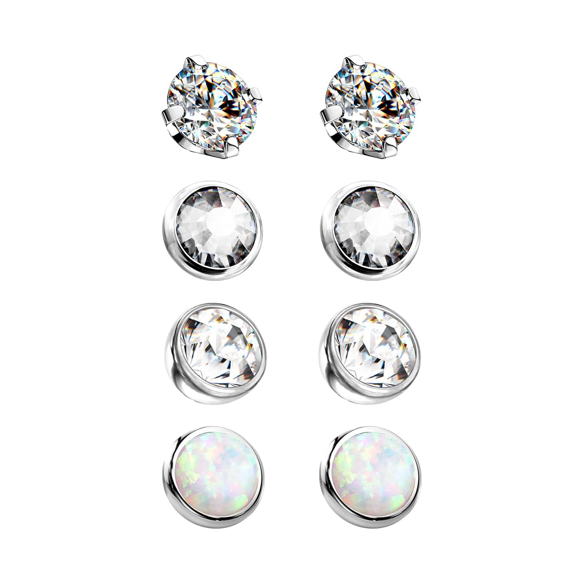 Luxe Modz G23 Titanium Dermal Kit 14G Dermal Piercing Jewelry Micro Dermal Anchor Tops 4mm CZ Opal Dermal Anchor Base 2mm Rise Surface Skin Piercing