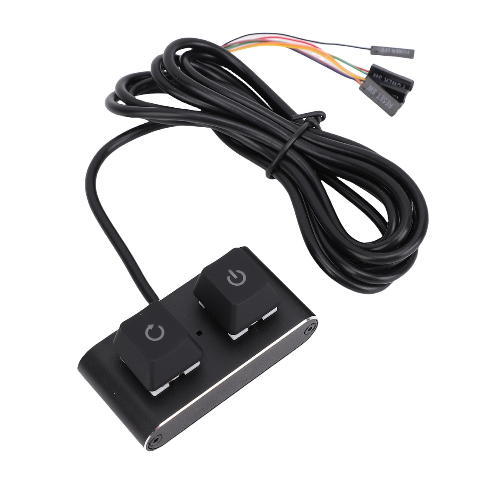 Zunate Przycisk Zasilania Komputera PC Light Mechaniczny Przełącznik RGB do Płyty Głównej Komputera Stacjonarnego, Kabel 2 M ON Off Reset SW HDD LED, Idealny do Użytku Domowego i Niestandardowych