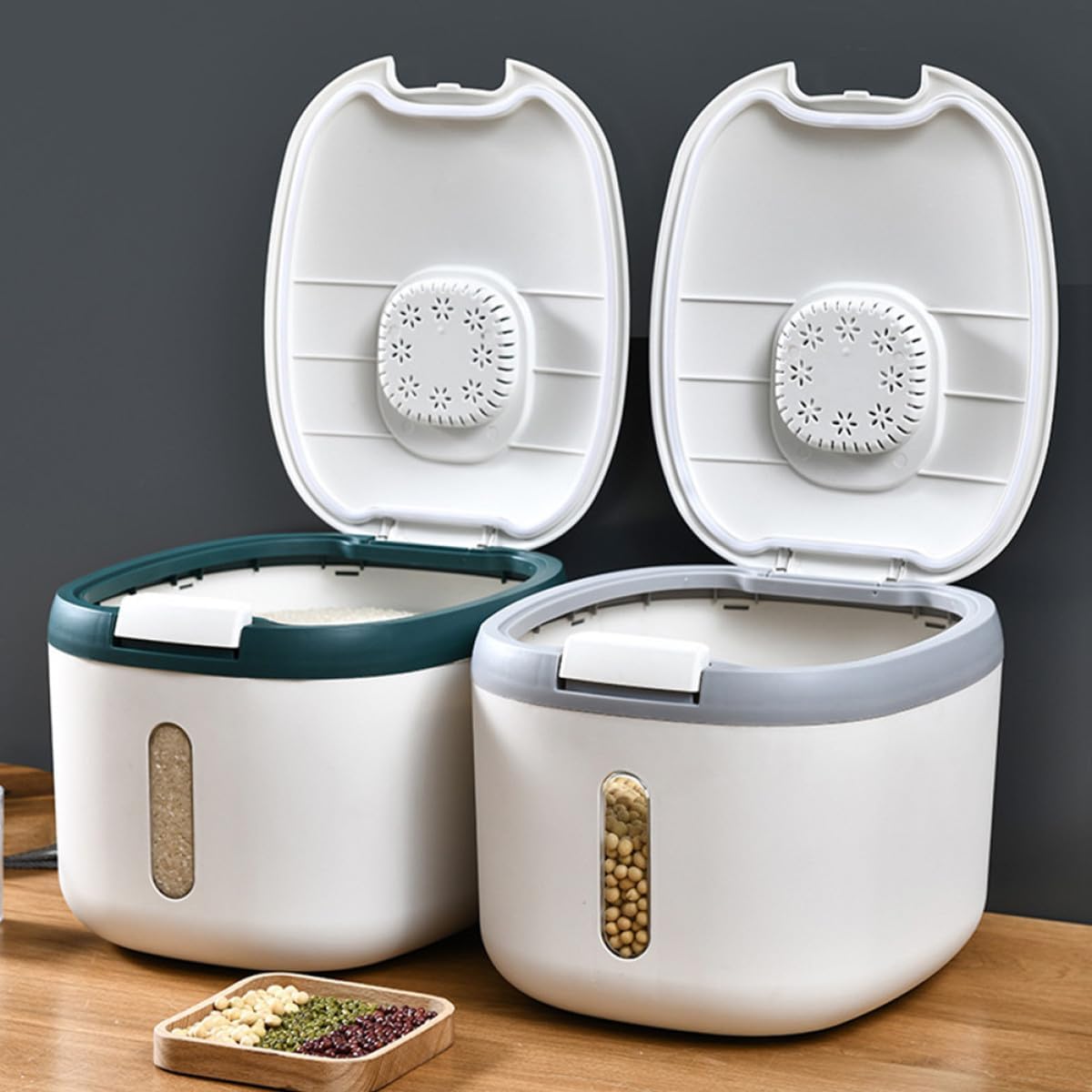 TIDTALEO 20l Gray Kitchen Sealing Storage Case Rice Storage Box Airtight Household Rice Container for Pantry and Home Use