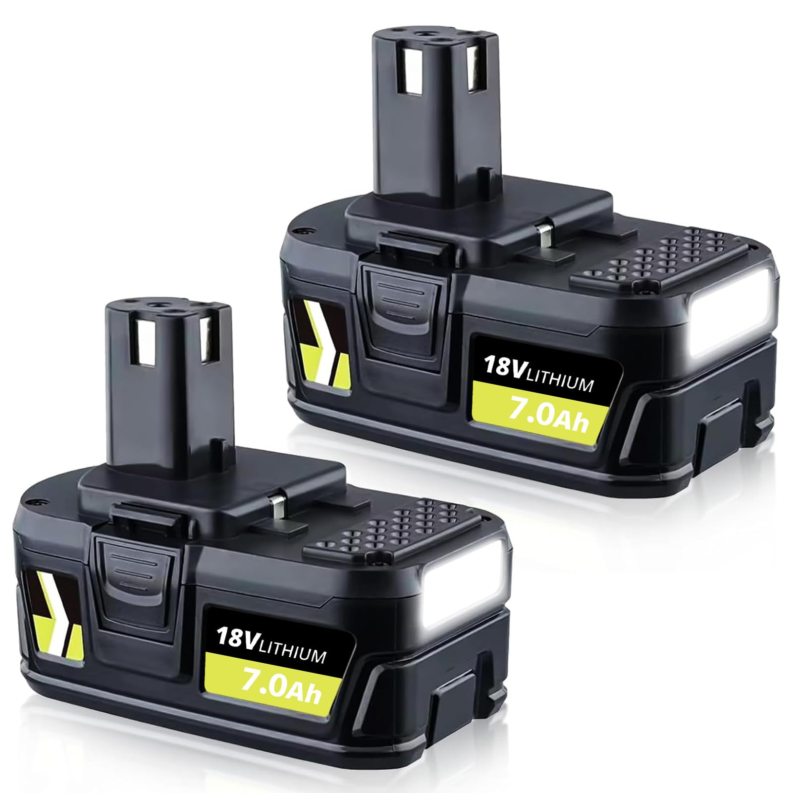 2pack p108 7.0ah battery compatible with ryobi 18v battery replacement for ryobi batteries 18v lithium p108 p102 p103 p104 p105 p107 p109 p122