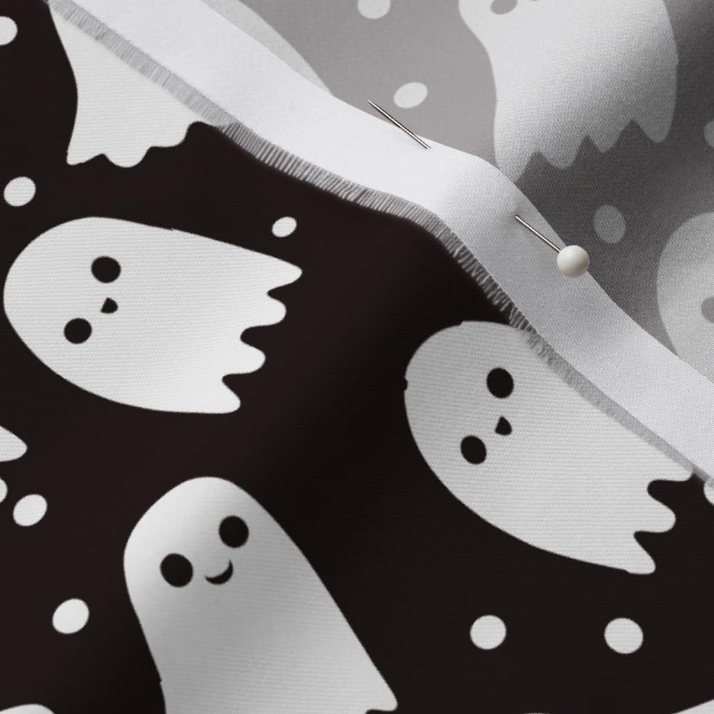 Spoonflower Fabric - Halloween Cute Ghost Kids Fall Costume Zombie Printed on Organic Cotton Sateen Fabric by The Yard - Sewing Quilting Apparel Home Decor