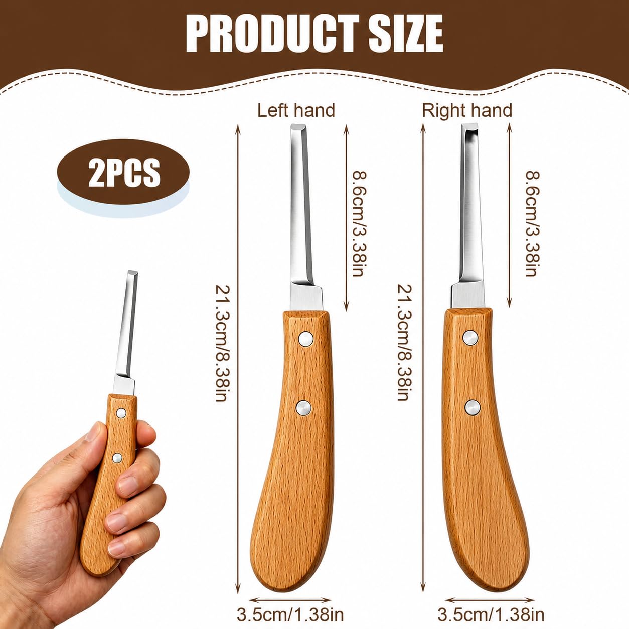 2PCS Rénette Professionnelle à Lame Double, Couteau à Sabot Haute Résistance Plus Aiguisé, Couteau à Sabot Pointu, Outil De Couteau De Sabot Durable pour Bétail, Cheval, Bovin