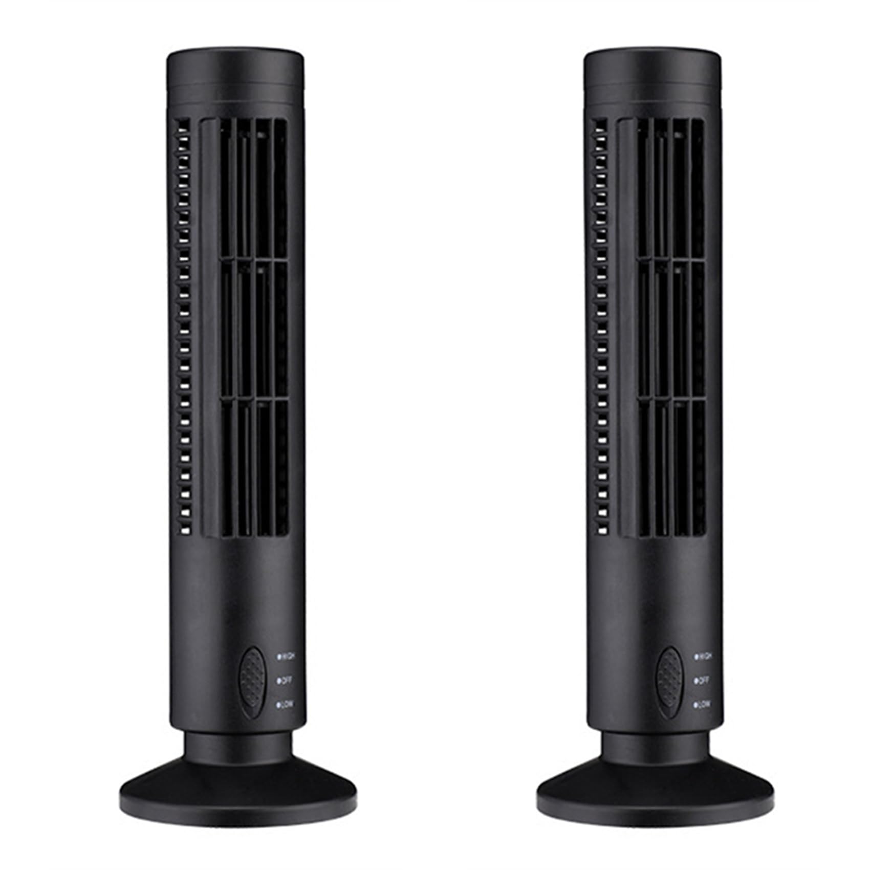 Vjsujehgy 2X New USB Tower Fan Bladeless Fan Tower Electric Fan Mini Vertical Air Conditioner, Bladeless Standing Fan Black