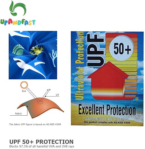 Miniatura 6 de upandfast Traje de baño para bebéniño pequeño, protección solar UPF 50+, traje de baño de una pieza con cremallera con sombrero para el sol, traje