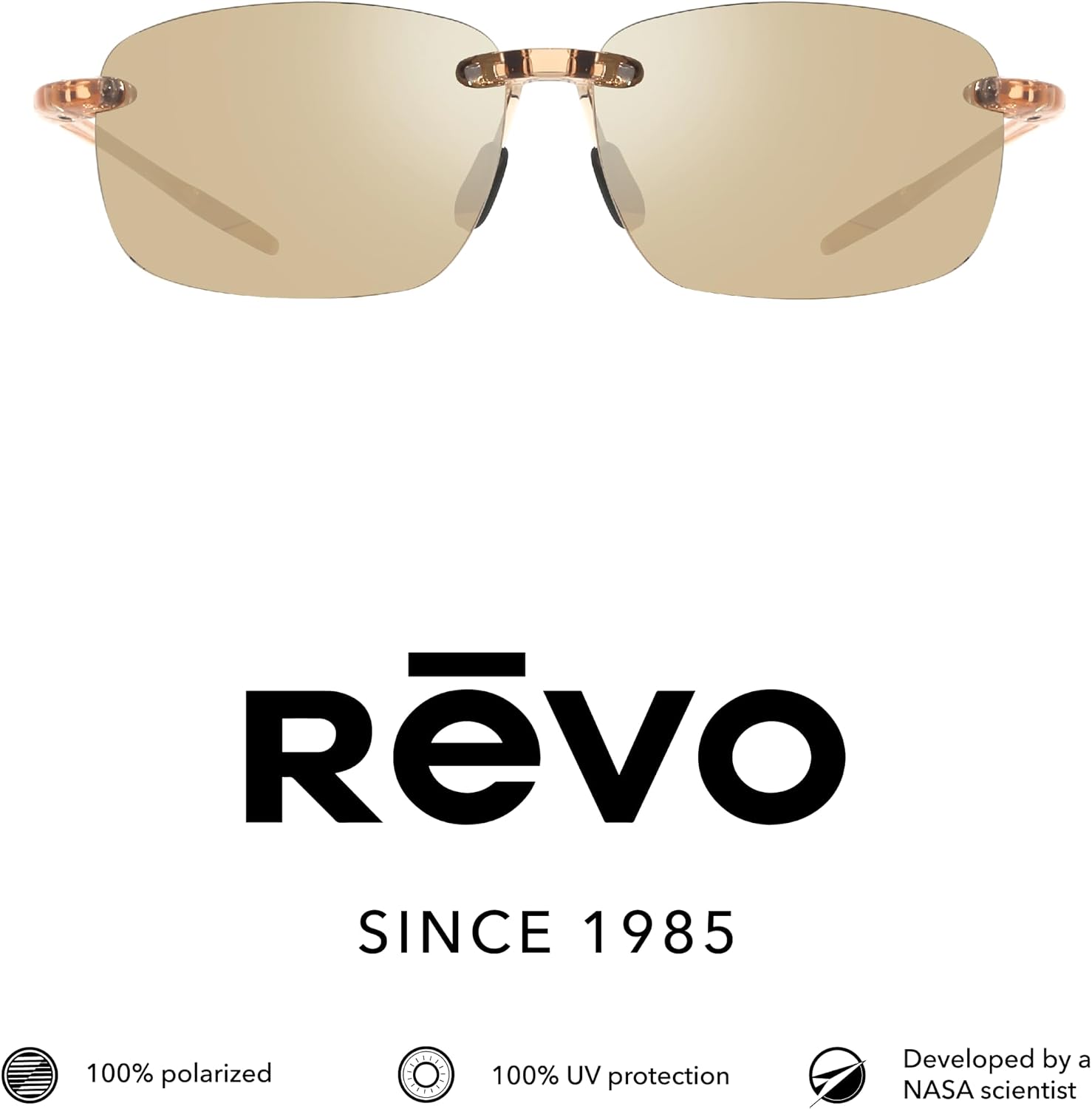 Revo Sunglasses Descend Pro: Polarized Lens with Rimless Rectangle Frame
