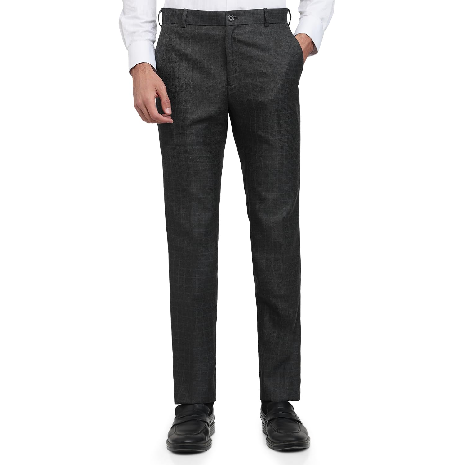 raymond Men Slim Fit Solid Pattern Poly Viscose Blend Flat Front Formal Trouser-picture-26