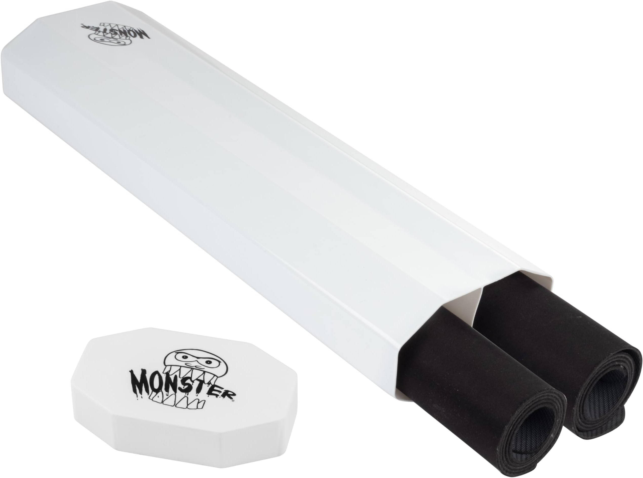 Dual Playmat Tube - Monster Protectors Prism-Shaped Play Case Holds Two Playmats at Once - Won't Roll Off Surface and Easy in and Out Design- Add Your Own Designs on Marker Surface!