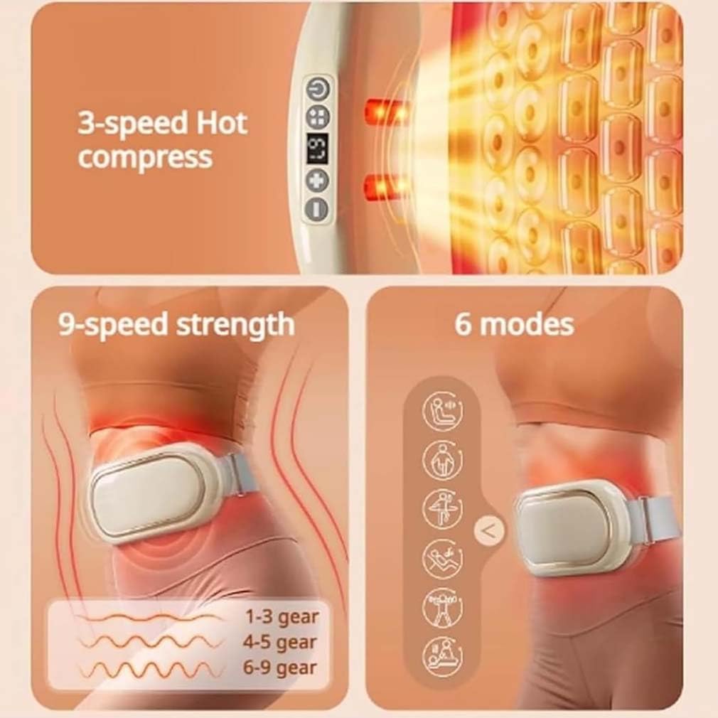 LUCKKY Rechargeable Lazy Abdominal Slimming Machine, Bauchmuskeltrainer elektrisch, Massage Schlankheitsgürtel, Tragbares Heizgürtel Wärmegürtel mit 3-Wärmestufen, 6 Modi & 9 Intensitäten