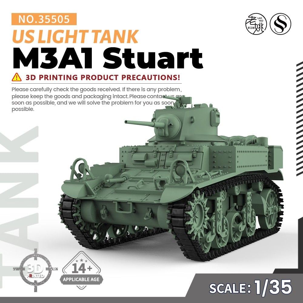MRY-SFW Modèle de kit militaire de 1/35 de char d'armée non peint, char léger Stuart US M3A1