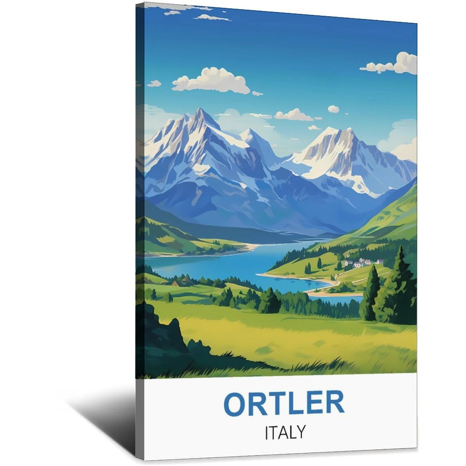 Ortler Poster vintage sur toile Motif Italie 40 x 60 cm Décoration murale moderne pour chambre à coucher