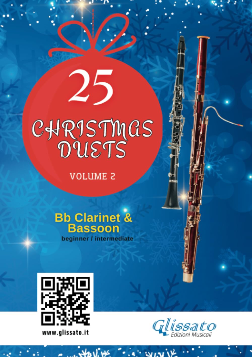 25 Christmas Duets for Bb Clarinet and Bassoon - volume 2: easy for beginners / intermediate