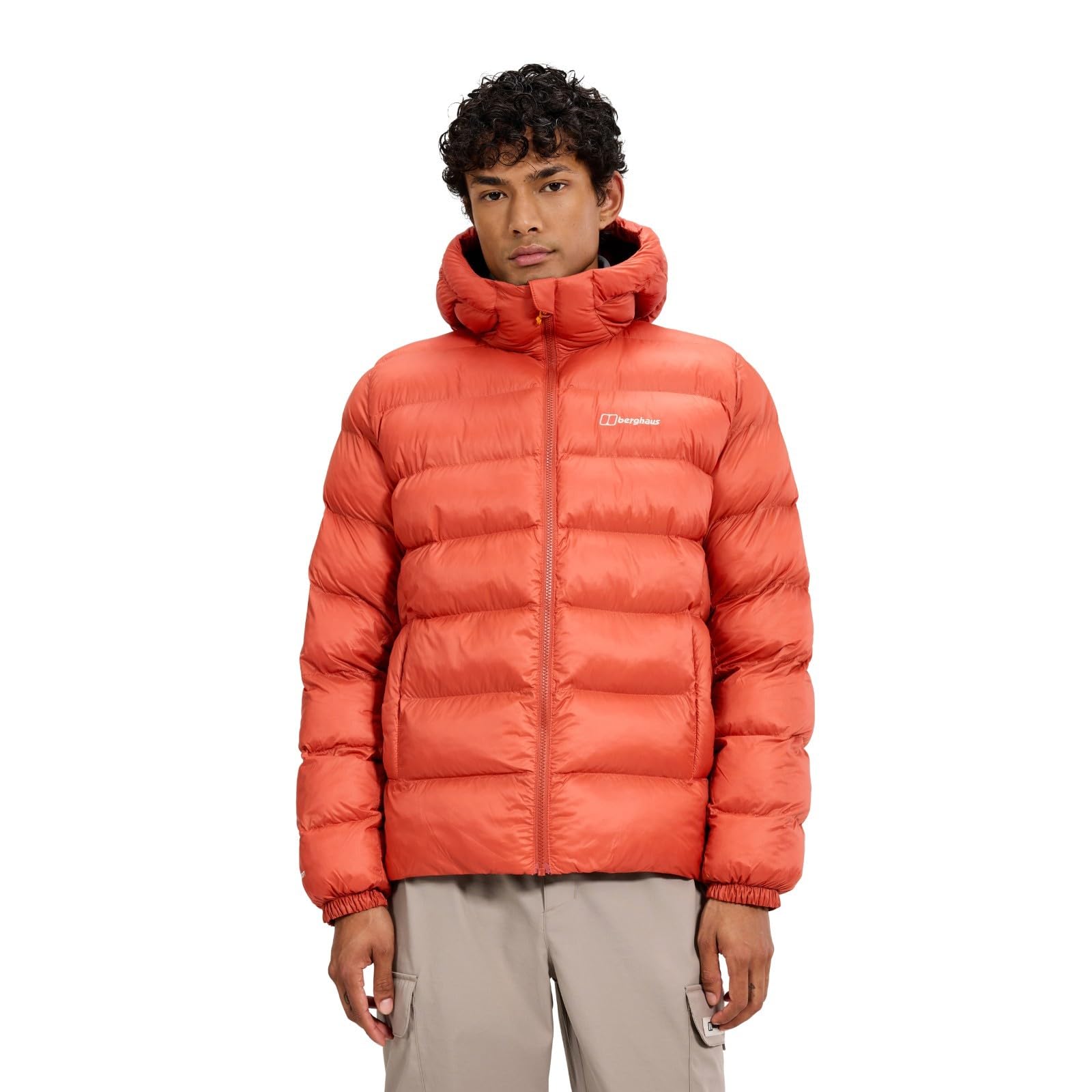 Berghaus Men's Ewden Insulated Extra Warmth Big Baffle Winter Padded Jacket | Hydroloft Insulation | Adjustable Insulated Jacket, Orange, 2XL