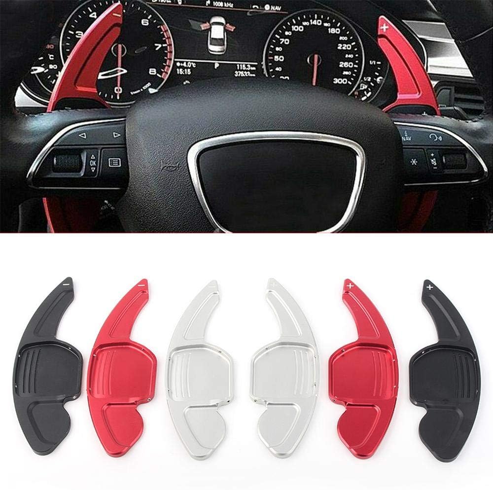 Silver Steering Wheel Shifter Extension Shift Paddle Trim Cover, For Audi A4L A5 A6L A7 A8 S5 S6 S7 S8 2013-2016, For Q5 Q7 2013-2015, For TT TTS 2010-2014
