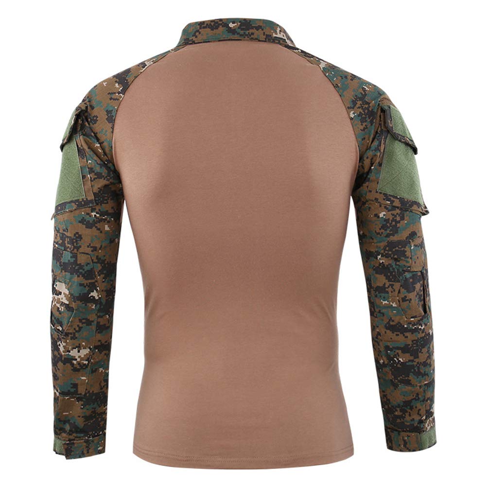 Minetom Uomo Camicia Militare Combattere Sottile in Forma Maglietta Lungo Manica Combat Tattica Airsoft Outdoor Shirt BDU Camouflage Tattico Paintball Camicie Shirts