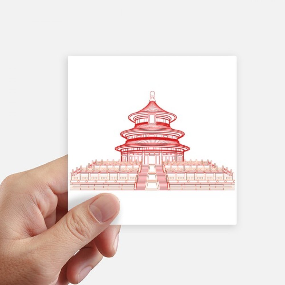 Sticker Temple du Ciel imperméable lot de 8 autocollants 10cm mur moto