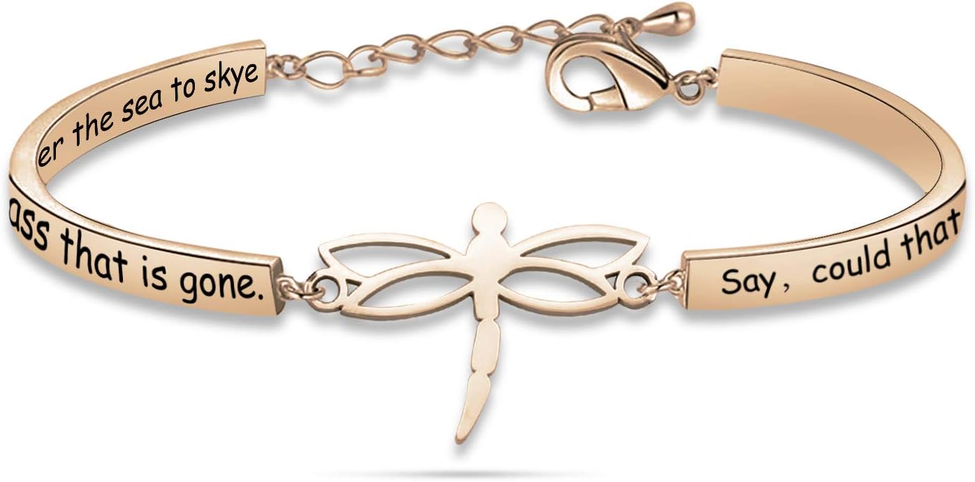 Outlander Theme Dragonfly Bracelets Sing Me A Song Lyrics Skye Boat Song Claire Jamie Fraser Lover Gift