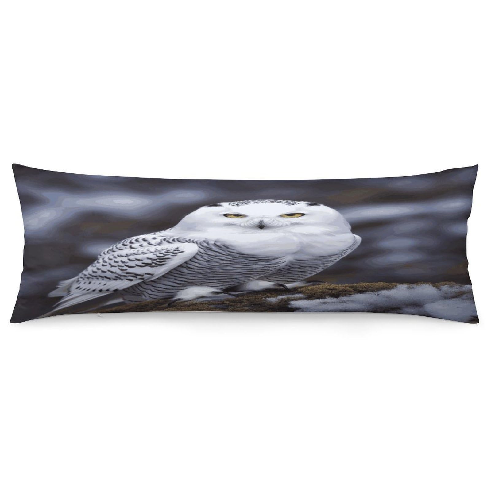 Arctic Owl Body Pillow Cover Long Body Pillow Pillowcase with Hidden Zipper Ultra Soft Polyester Pillow Cases Breathable & Silky Long Pillows Case Cover 19x53 in