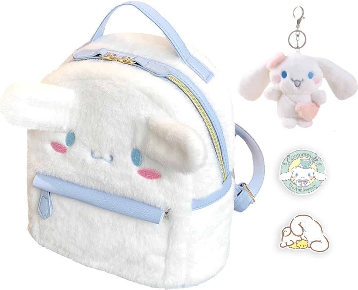 Cute Furry Plush Cinnamoroll-Dog Backpack - Mini Girls Backpacks Great Gift for Kids