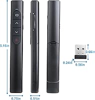 Vista 7 de Control remoto inalámbrico de presentador, clicker de presentación con hipervínculo y control remoto de volumen, PowerPoint Office Presentation