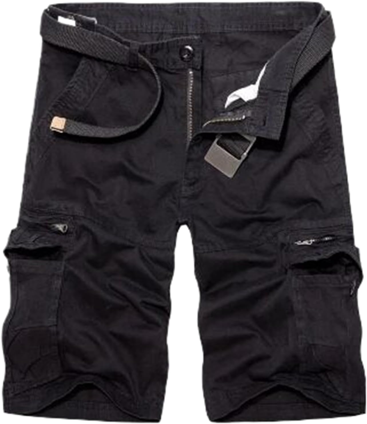 Men's Cargo Shorts Summer Cotton Casual Shorts Men Loose Multi Pocket Short Pants Man Knee Length Trousers
