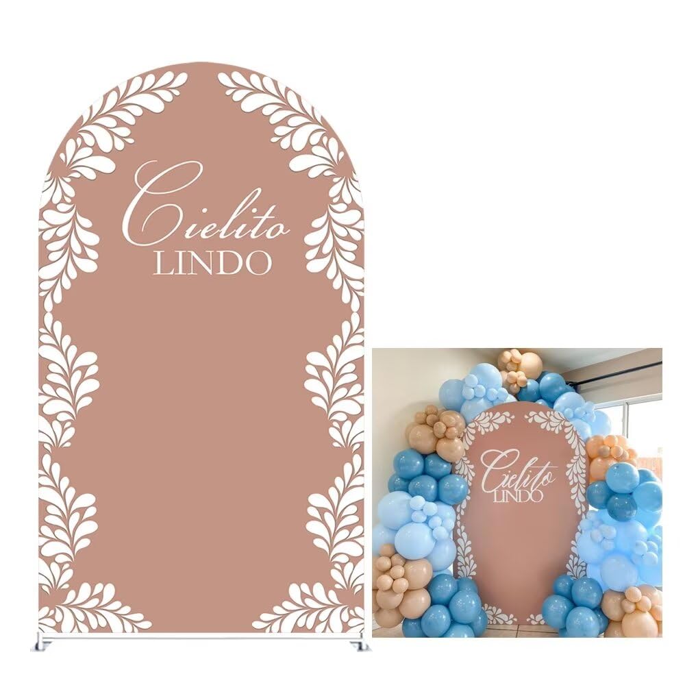 KONPON Arch Backdrop Covers for Mexican Talavera Wedding Party Stretchy Arched Background Stand Fabric Cover Birthday Parties Supplies(Only Cover)