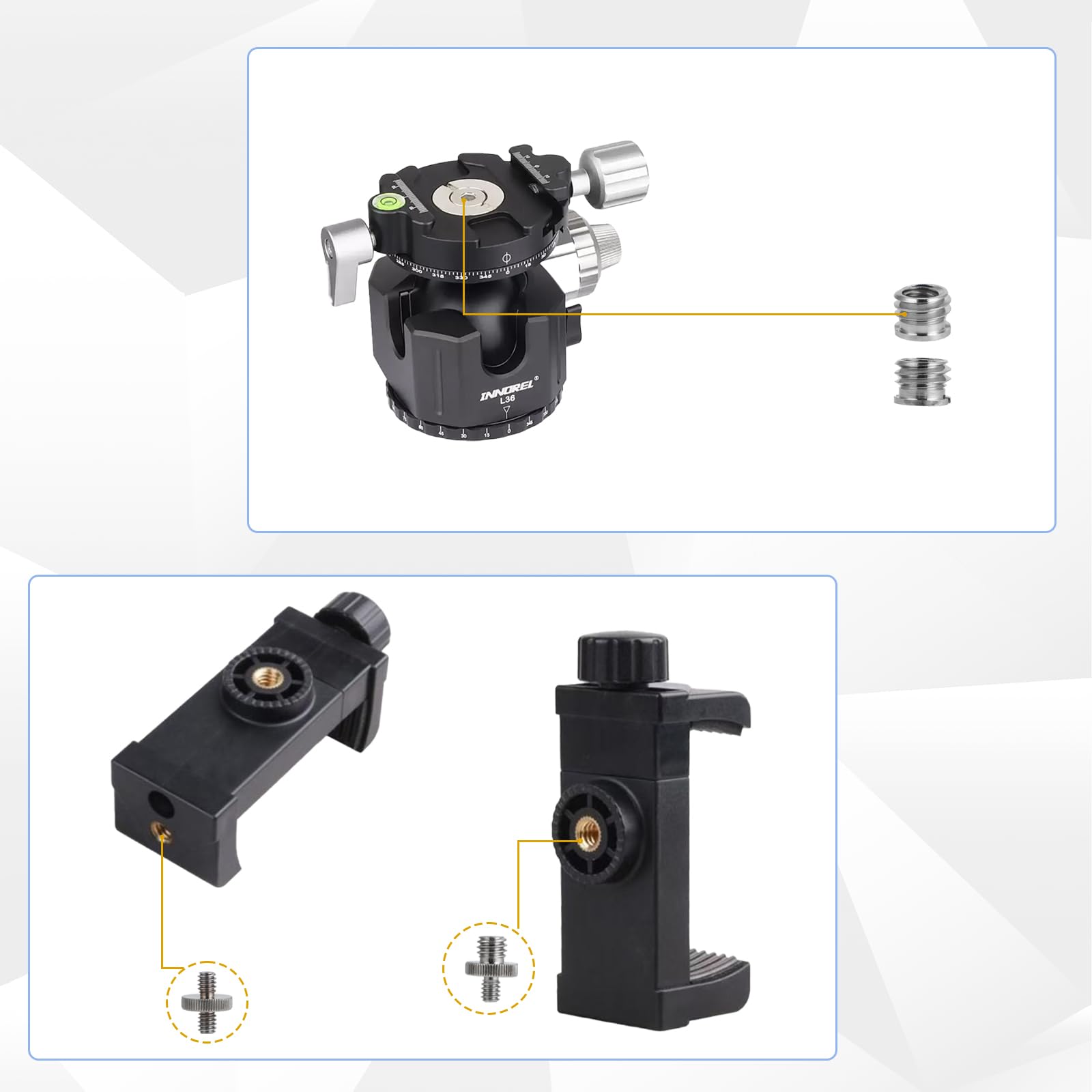Homeet 26 stuks camera schroef 1/4 inch op 3/8 schroefdraad