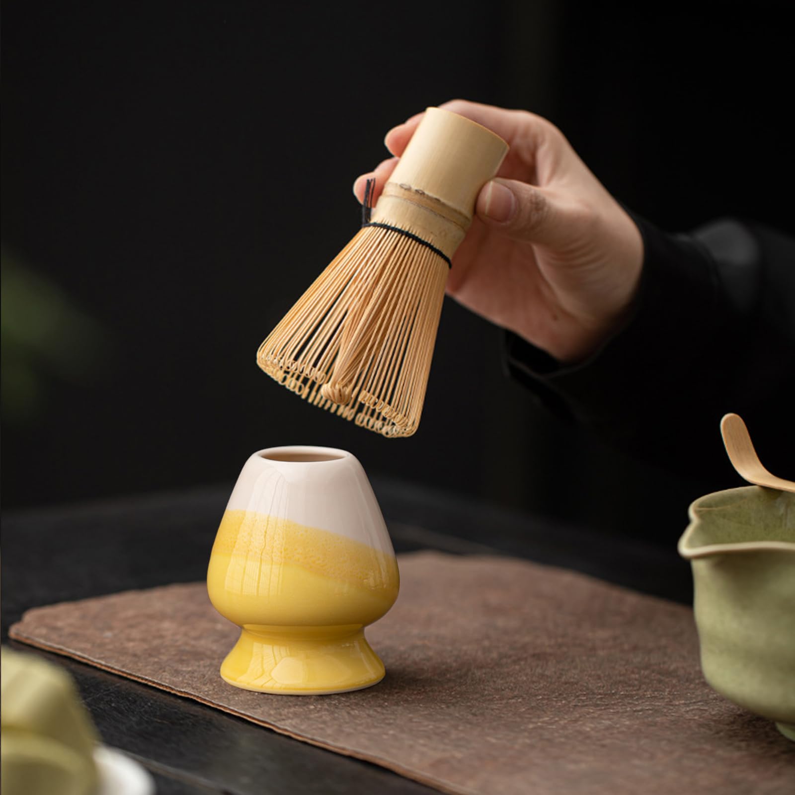 YOSOO Brosse à Matcha Accessoires De Thé De Brosse De Fouet De Thé De Matcha De Style Japonais