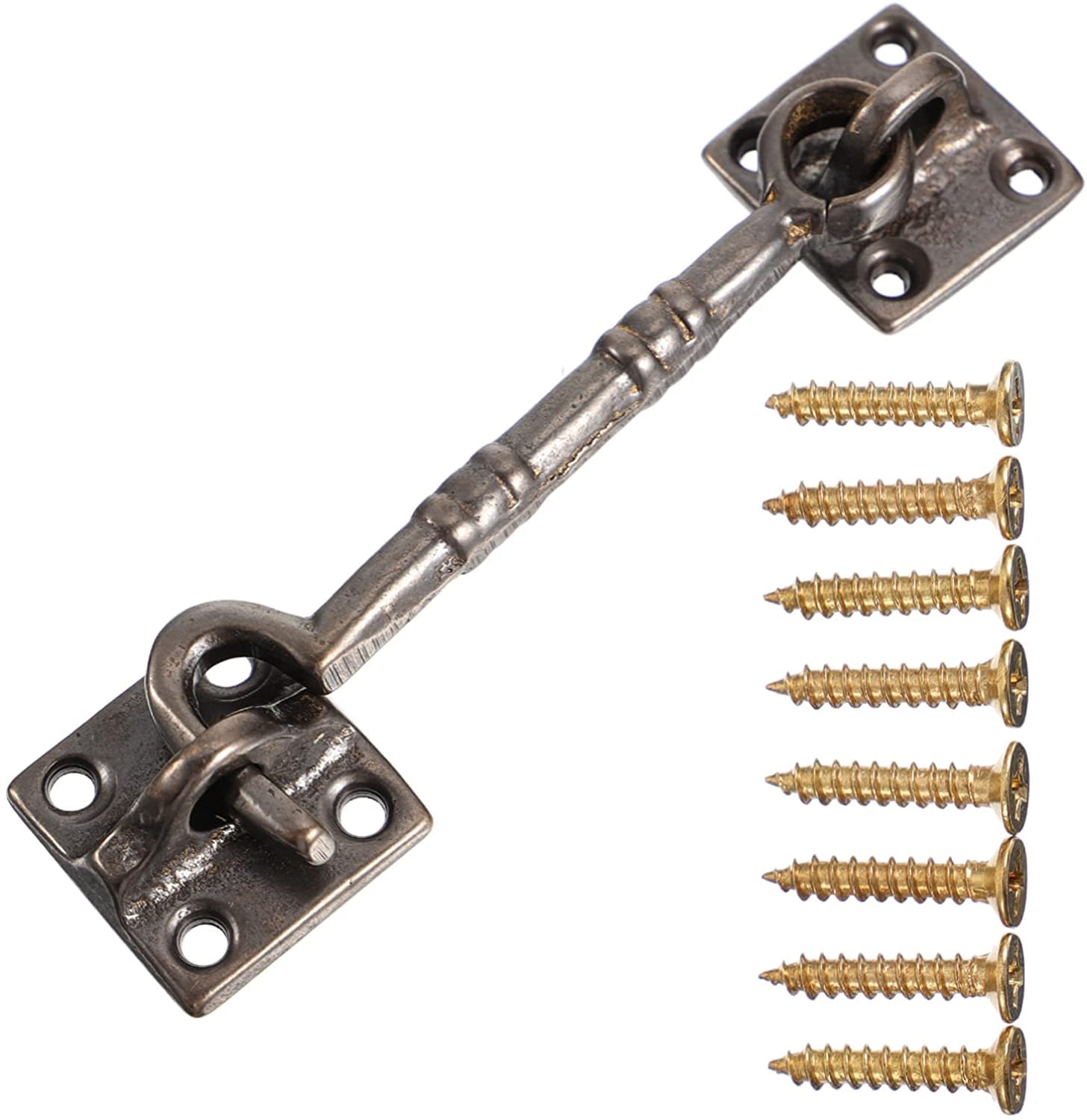 Nvsfzgiyg Golden1 Gate Bolt,Slide Door Lock Haspslide Hasp,Sliding Barn Hook Chinese Antique Vintage Clasp Window Eye Latch Catch For Doors Gates Cabinet Home Cabin B(Golden1)