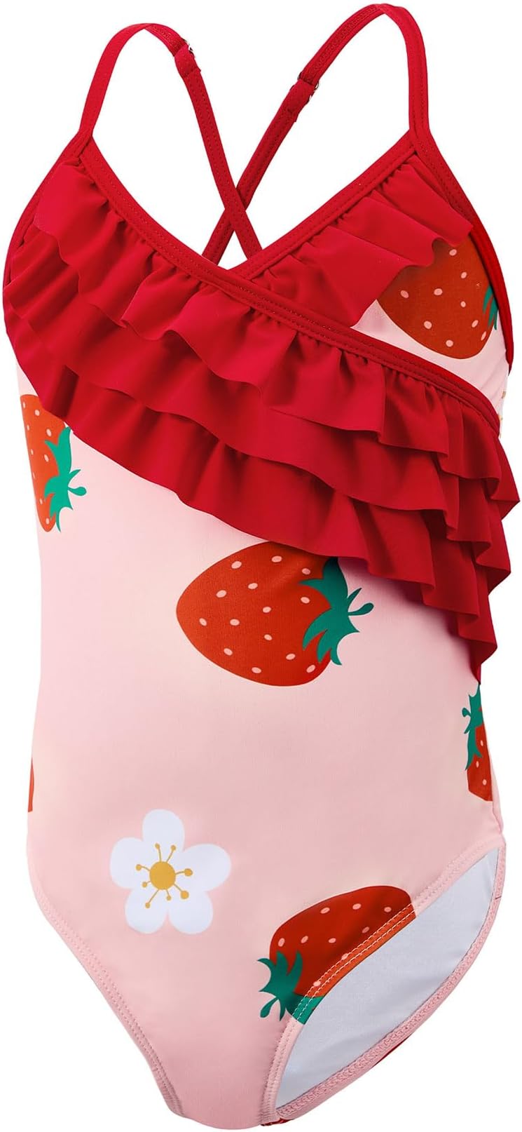 Girls One Piece Swimsuits Ruffle Beach Bathing Suits for Girls' One-Piece Swimwear