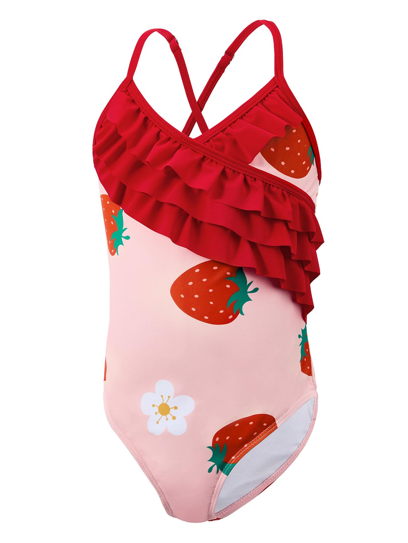 Girls One Piece Swimsuits Ruffle Beach Bathing Suits for Girls' One-Piece Swimwear