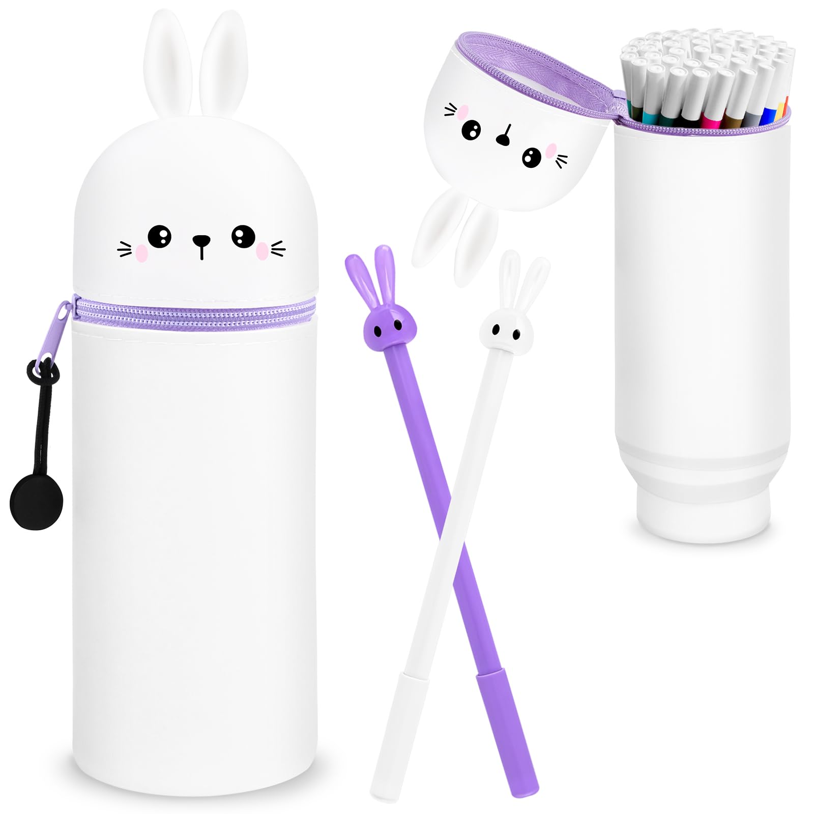 Astuccio Scuola Kawaii In Silicone Morbido E Estensibile - Portapenne Da Tavolo Con Cerniera