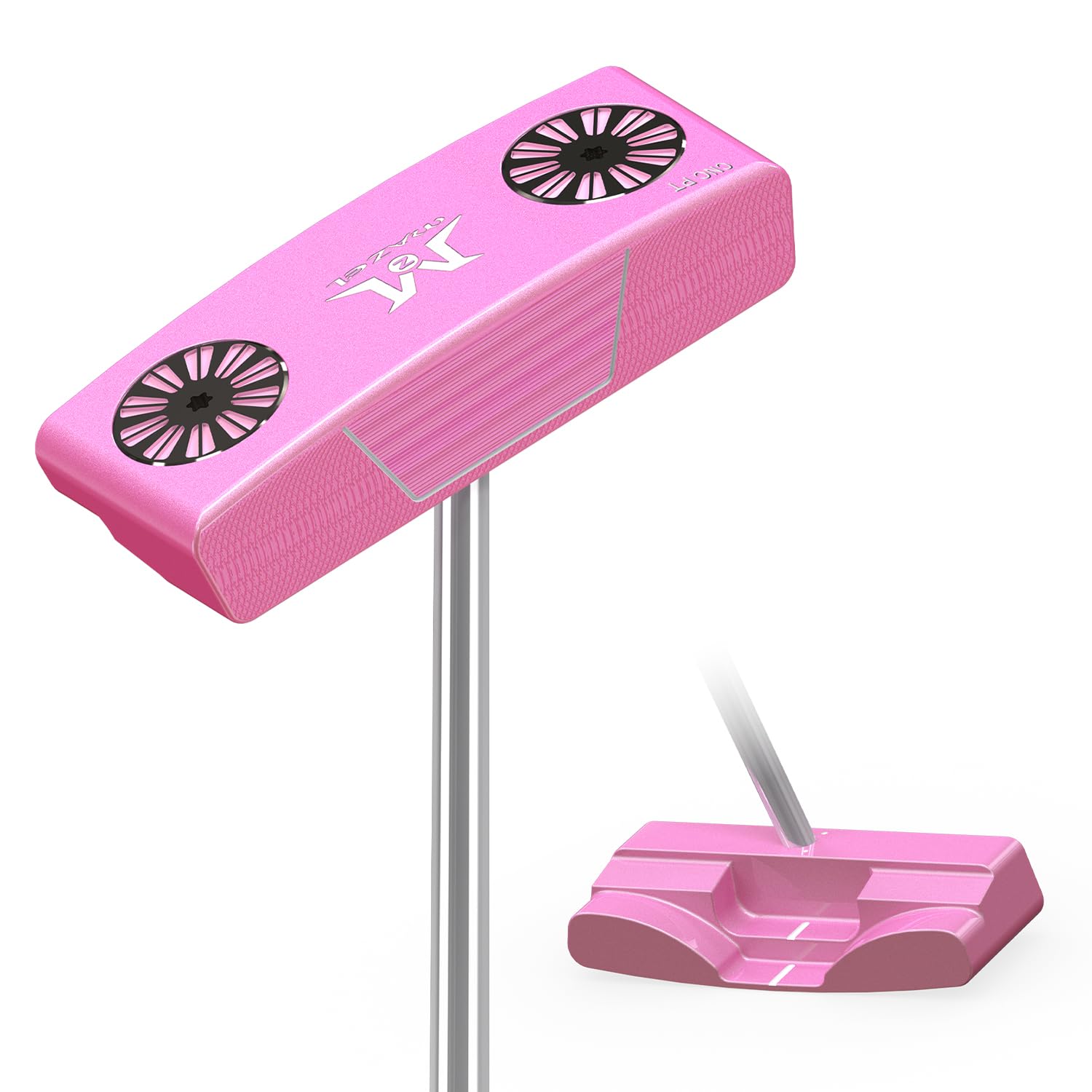 MAZEL Self Standing Golf Putter 35In with CNC Milled Face, Low Center Gravity for Improve Stability and Easy Alignment (Pink Stand Putter)