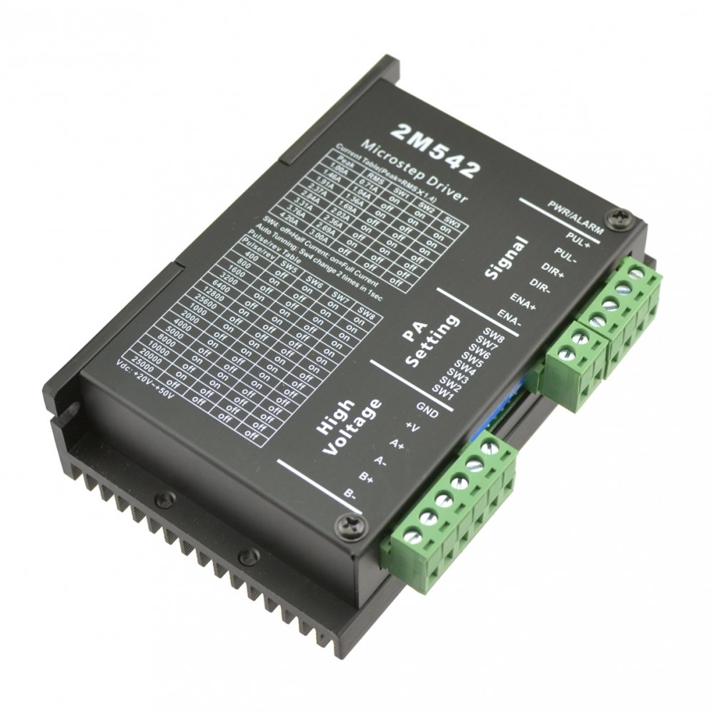 2M542 Schrittmotortreiber 2-Phasen CNC Treiber bis 4,2A Nema17 Nema23 Nema34 24-50V DC 25000 Schritte